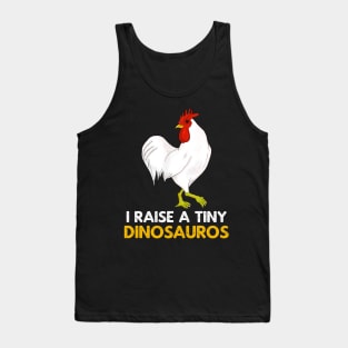 I Raise Tiny Dinosaurs Vintage Retro Chicken Lover Tank Top